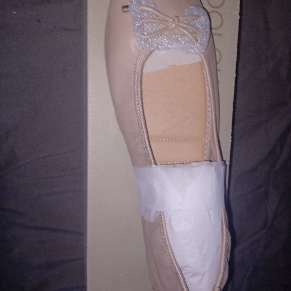 Tan Leather Ballet Bow Flat